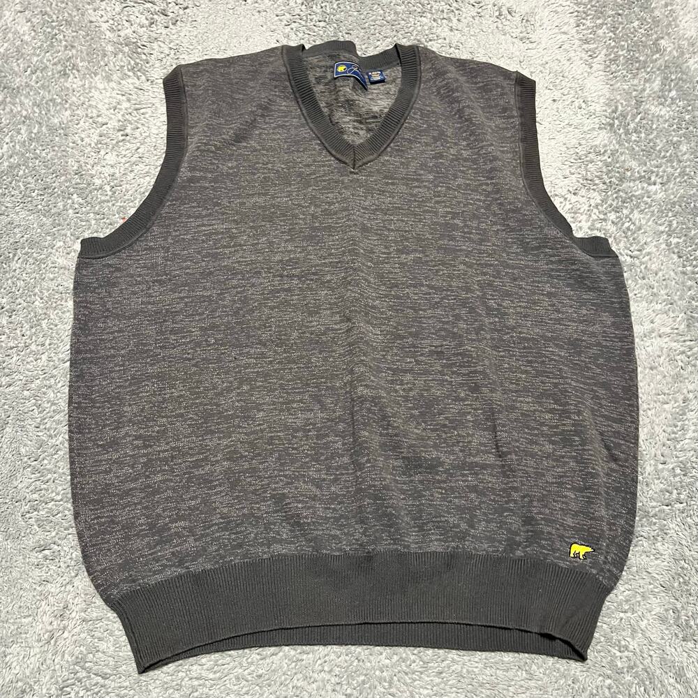 Jack Nicklaus Sweater Vest Mens XL Gray Golf Golden Bear Preppy
